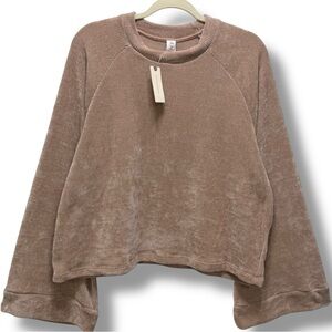 Anthropologie Amadi Ribbed Chenille Bell Sleeve Sweater Neutral Size M NWT
